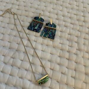 Iridescent earring necklace set